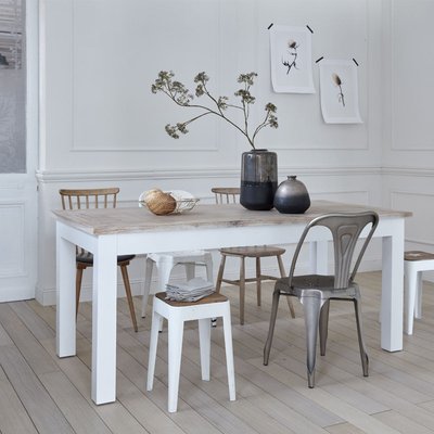 Table en acajou et teck massif 8 pers.  LONDRES BERAH GETAH