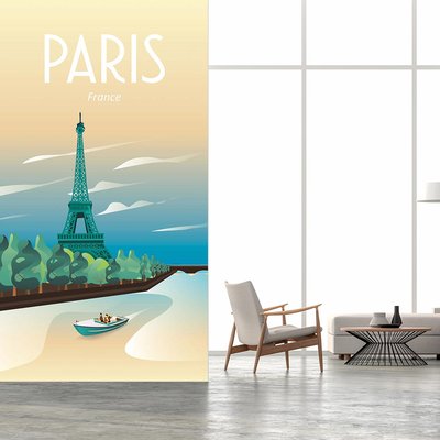 Papier peint la seine et la tour Eiffel HEXOA