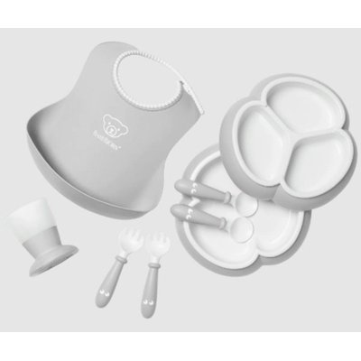 Coffret repas bébé 8 pièces Gris BABYBJORN
