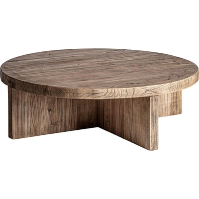 Table basse ronde en bois d'orme RECOLLECTION