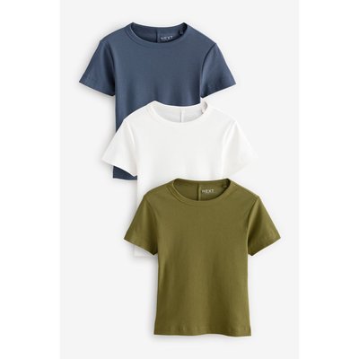 T-shirt côtelé à manches courtes, lot de 3 NEXT