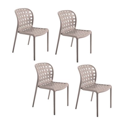 Lot de 4 chaises de jardin en polypropylène Sienne TOILINUX