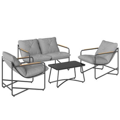 Ensemble de canapés de jardin Métal Gris OUTSUNNY