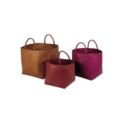 Cache-pots carrés en palmier coloris assortis (lot de 3) Carré AUBRY GASPARD