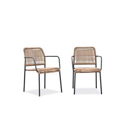 Lot de 2 fauteuils en corde et acier MARCEAU CITY GARDEN