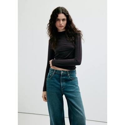 T-shirt froncé manches longues MANGO