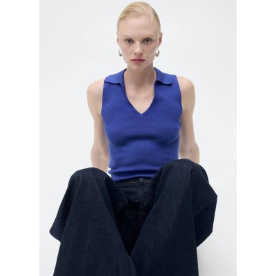 Top maille col polo MANGO