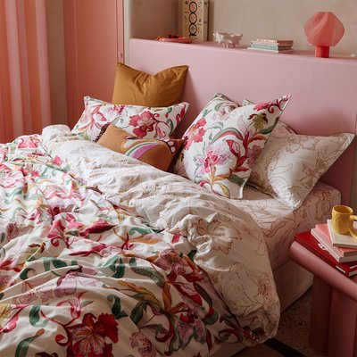 Housse de couette en percale de coton rose, AMALFIA OLIVIER DESFORGES