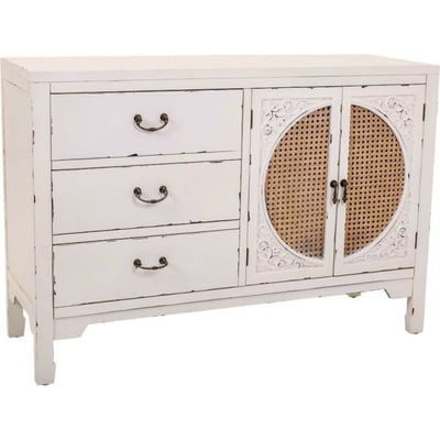 Enfilade rectangulaire en bois et rotin RECOLLECTION