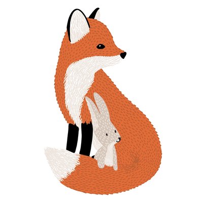Affiche renard vintage, M FOX LILIPINSO