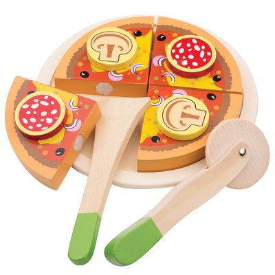 Pizza salami en bois à couper NEW CLASSIC TOYS