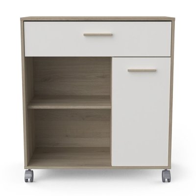 Desserte micro-ondes 1 tiroir, 1 porte et 2 niches H90,3 cm - MINT CALICOSY