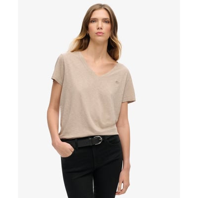 T-shirt uni col V SUPERDRY