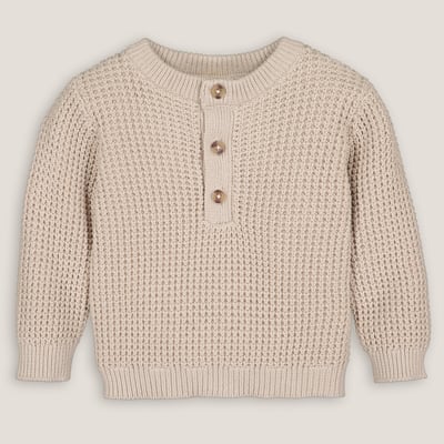 Fine Detailed Knit Jumper with Grandad Collar LA REDOUTE COLLECTIONS