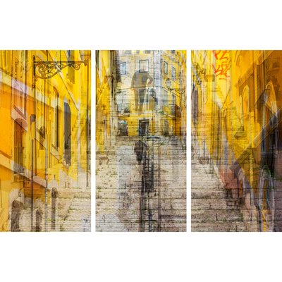 Tirage Triptyque Sur Aluminium Yellow 150x100 Cm TIRAGE D'ART CEANOTHE