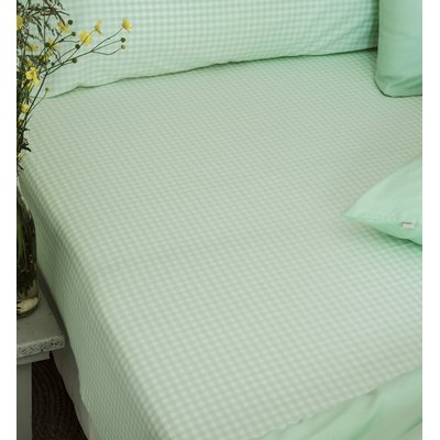 Drap housse adulte en percale de coton bio, VICHY KADOLIS