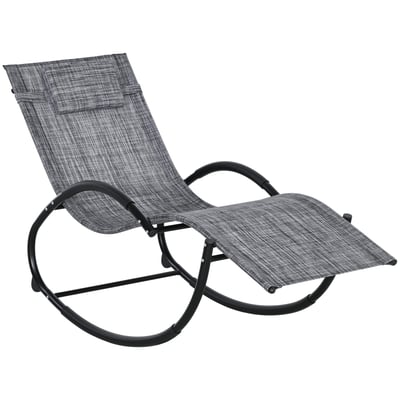Fauteuil à bascule Métal Gris OUTSUNNY