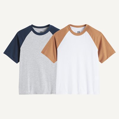 Lot de 2 T-shirts manches courtes color block LA REDOUTE COLLECTIONS