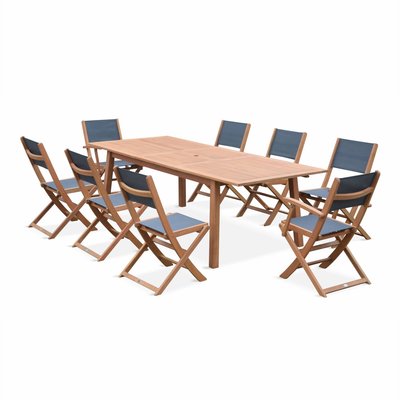 Table de jardin extensible bois d'eucalyptus 8-10 places ALMERIA SWEEEK