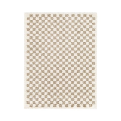 Tapis damier poils longs doux et volumineux CHECKERS AFK LIVING