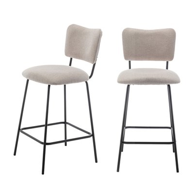 Lot de 2 chaises de bar en tissu et métal H65cm - Vander DRAWER