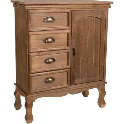 console en bois de paulownia avec tiroirs et porte élégante RECOLLECTION