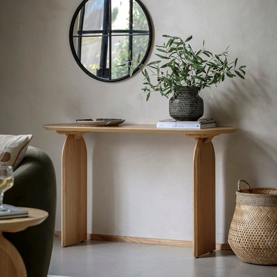 Garner Curve Oak Console Table SO'HOME
