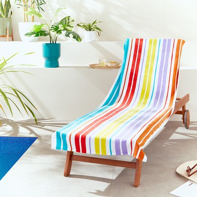 Rainbow Stripe Sun Lounger Towel CATHERINE LANSFIELD