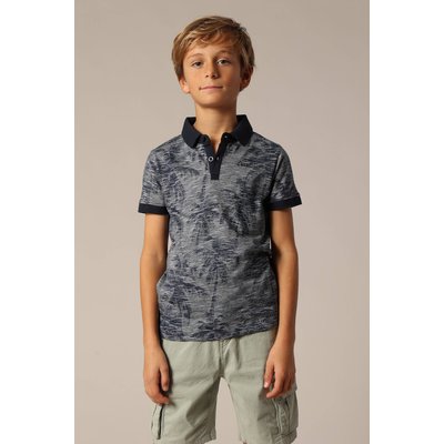 Polo garçon en coton et imprimé tropical TIKI DEELUXE