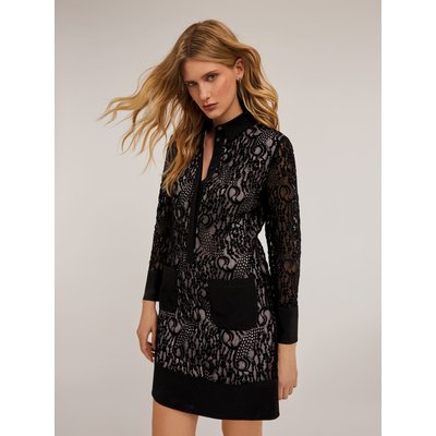 Robe CHEMISIER en dentelle macramé avec doublure de couleur contrastante MOTIVI