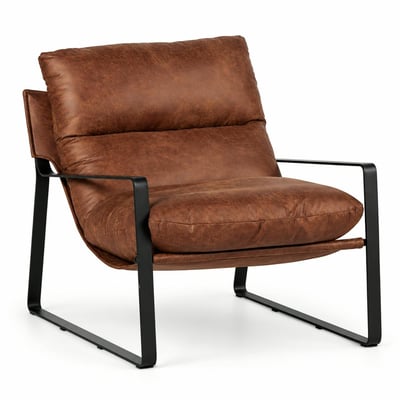 Fauteuil design tissu havane et métal EPIKA PIER IMPORT