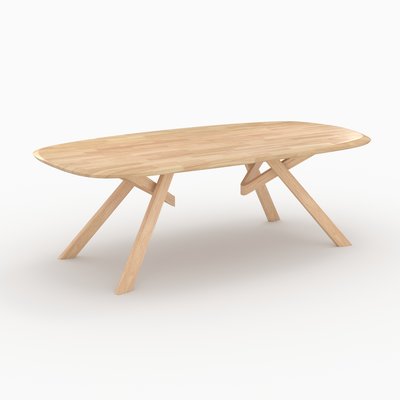 Table rectangulaire en bois d'hévéa massif - MERLIN RENDEZ-VOUS DÉCO