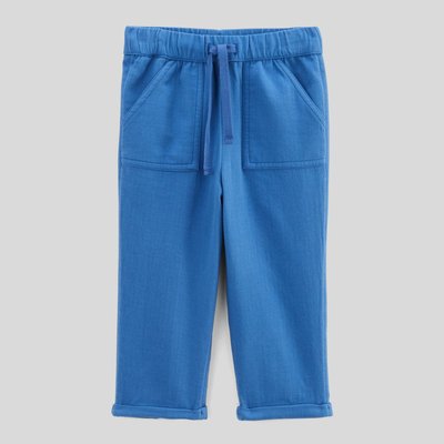 Pantalon taille élastique uni en gaze de coton BIO GOTS BOUT'CHOU