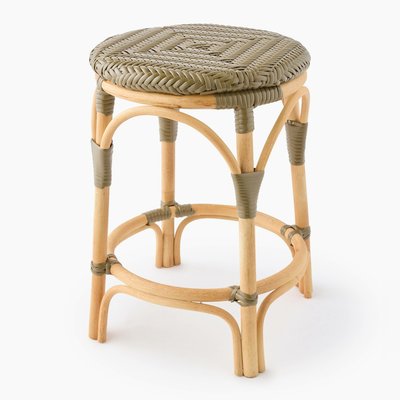 Tabouret bistrot, 42xH47cm, en rotin et plastique MONOPRIX