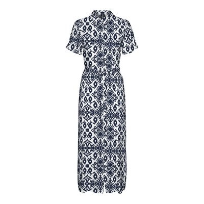 Robe longue imprimée, col montant VERO MODA