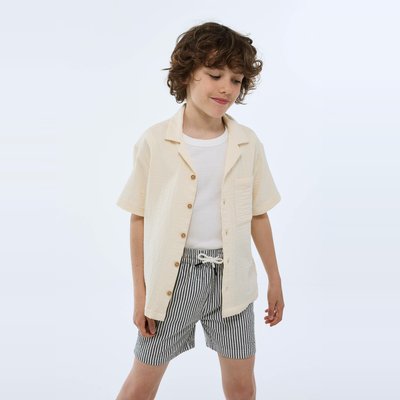 Chemise manches courtes unie en gaze de coton BIO GOTS MONOPRIX