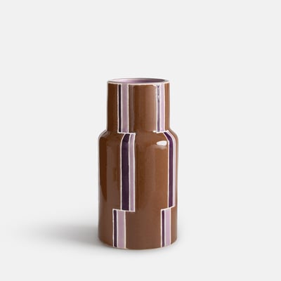 Vase en faïence, peint à la main, hauteur 23 cm, SEKMO LA REDOUTE INTERIEURS