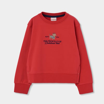 Sweat-shirt en molleton fille broderie chien BOBOLI