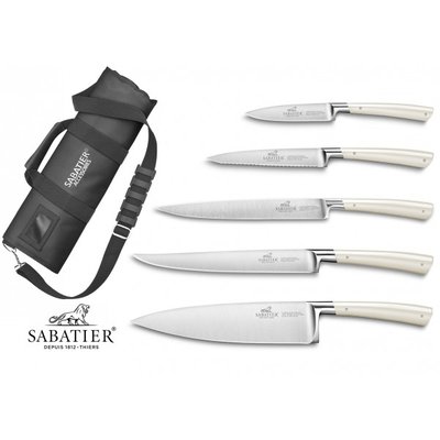 Trousse inédite de cuisine 5 couteaux Sabatier Edonist Perle SABATIER
