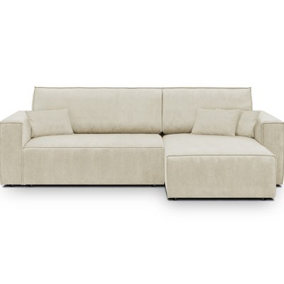 Canapé d'angle convertible 4 places en velours fines côtes - LIVIA NEW HOMIFAB