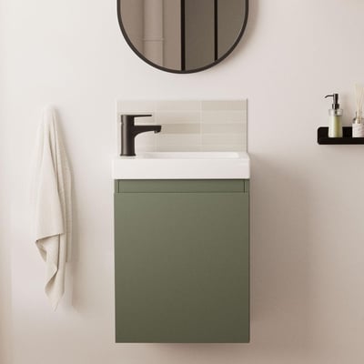 Meuble lave-mains + robinet noir LISA MOB IN