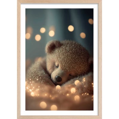 Affiche enfant mon nounours endormi HEXOA