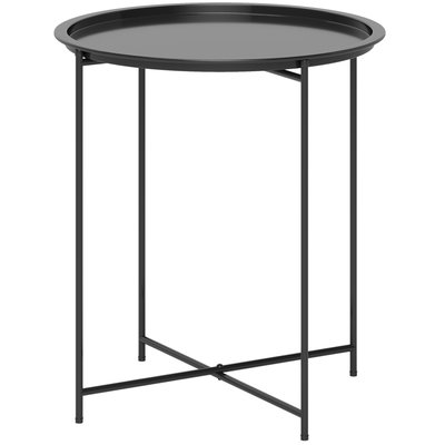 Table d'appoint de jardin pliable - dia. 46 x 50H cm - acier époxy OUTSUNNY