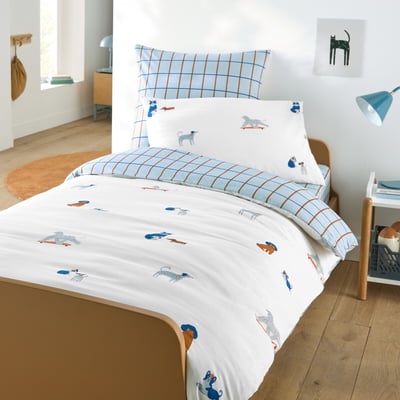 Team Chiens Dog Print Washed Cotton Child's Duvet Cover LA REDOUTE INTERIEURS