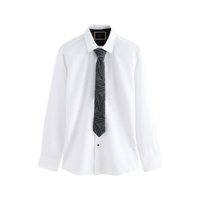 Chemise slim à poignet simple et cravate NEXT