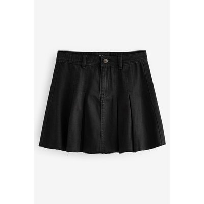 Jupe courte plissée en jean NEXT