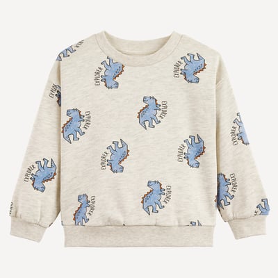 Sweatshirt mit Rundhalsausschnitt, Dinosaurier-Print, aus Molton LA REDOUTE COLLECTIONS