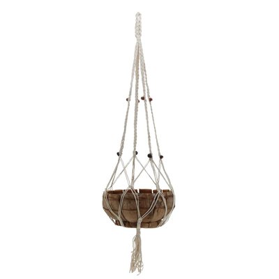 Macramé suspendu en jute blanche – 2 niveaux décoratifs sans corbeilles AUBRY GASPARD