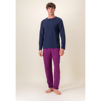 Ensemble pyjama haut et pantalon bleu en coton Superbe & Invincible LE SLIP FRANCAIS