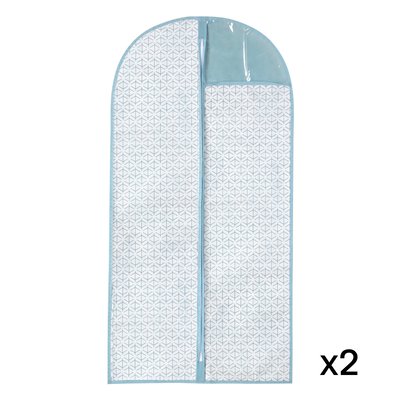 Lot de 20 housses pour vêtement blanc et bleu - H120 cm CALICOSY
